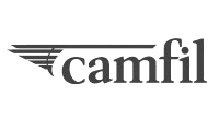 Camfil logo with a stylized wing-like design next to the company name.